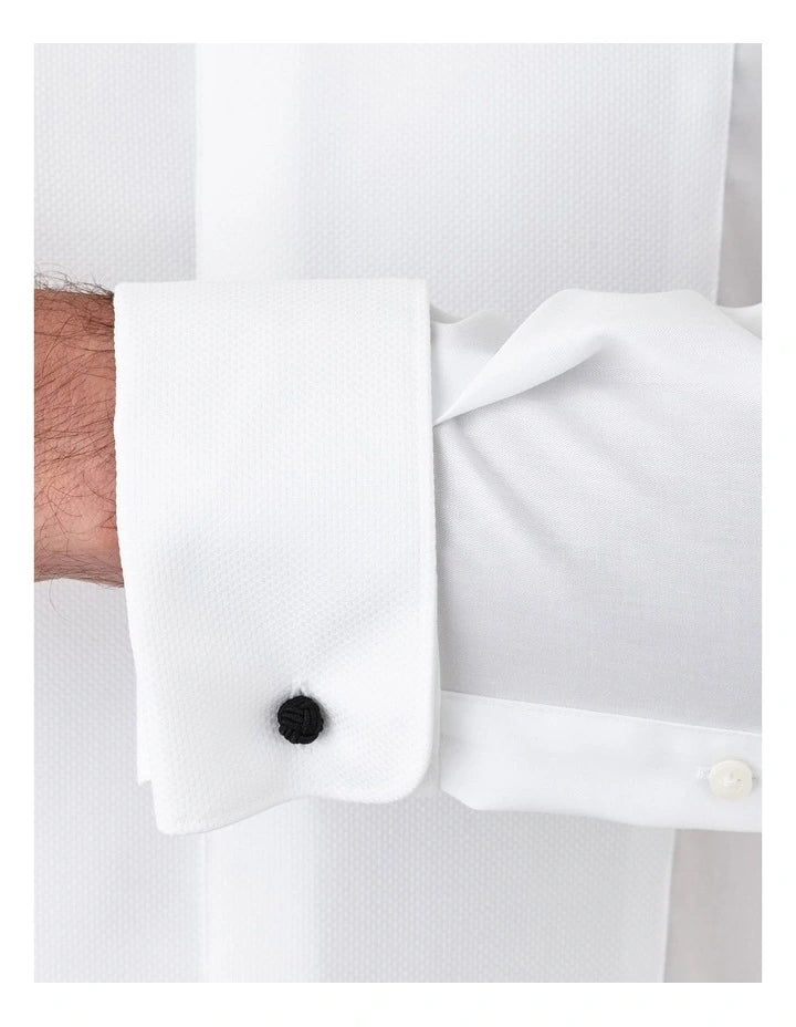 Kent Modern Fit Tuxedo Shirt In White