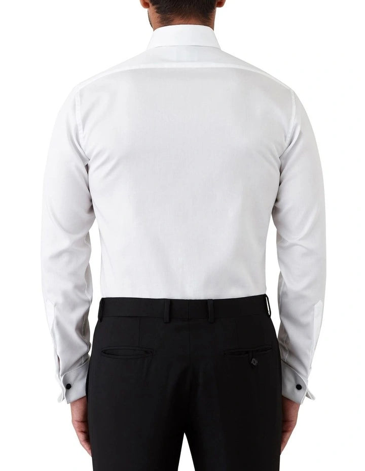 Kent Modern Fit Tuxedo Shirt In White