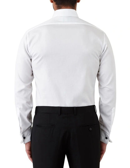 Kent Modern Fit Tuxedo Shirt In White